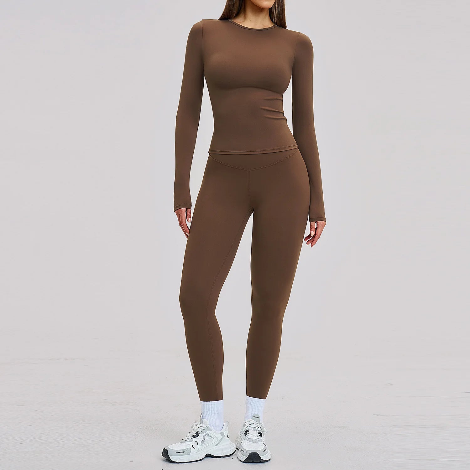 Women's Tracksuit 2 Piece Yoga Clothes Athletic Wear Pilates Fitness Suit Gym Long Sleeves Workout Push Up Sports Leggings Suit