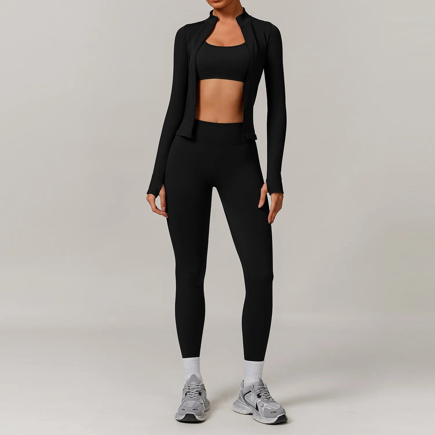 2/3PCS Yoga Set Women Workout Set Seamless Sportswear Gym Clothing Fitness Long Sleeve Crop Top High Waist Leggings Sports Suits