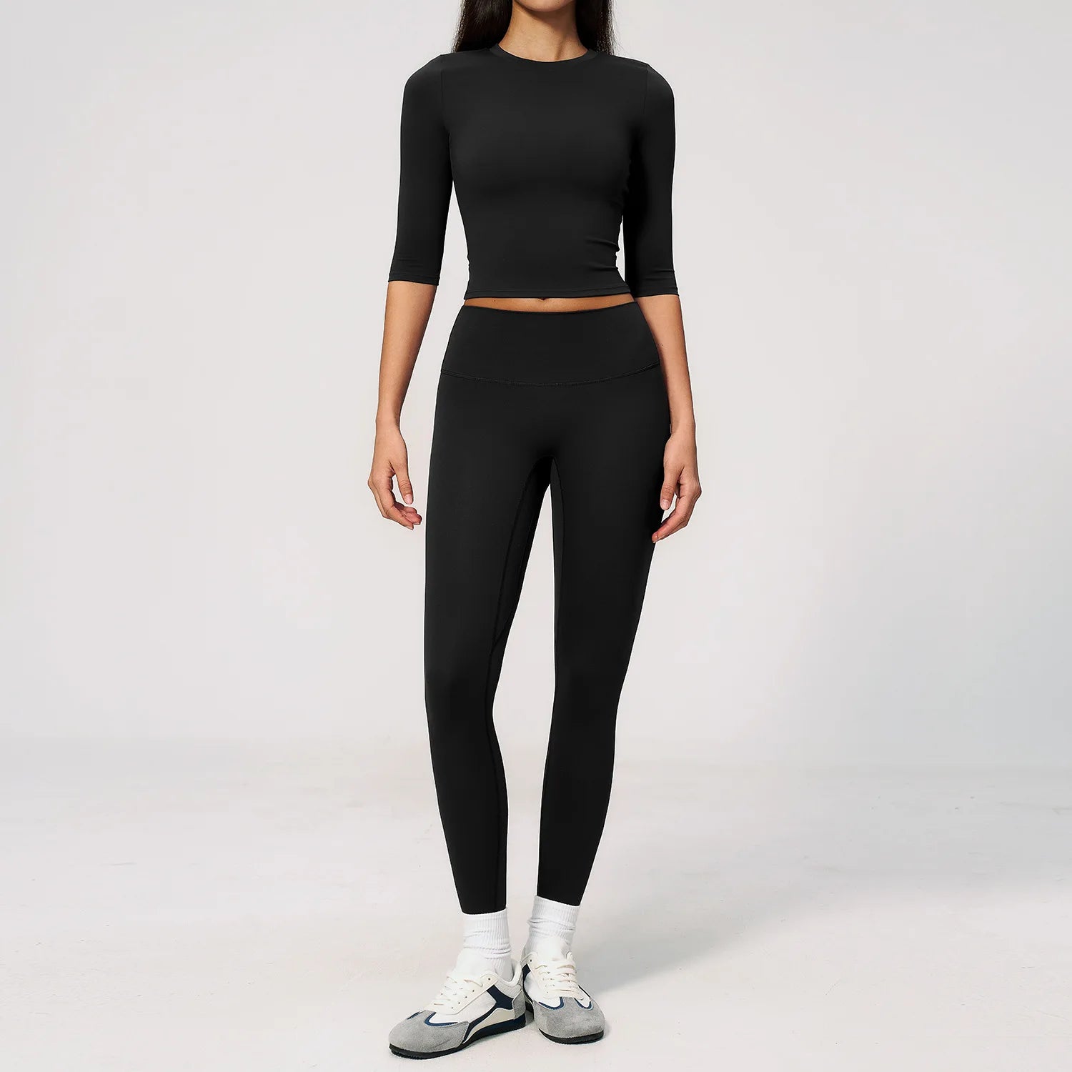Yoga Set 2PCS Workout Outfits Fitness Half Sleeved Sportswear Gym Tracksuit Leggings Sports Bra Athletic Wear Set Women Clothes