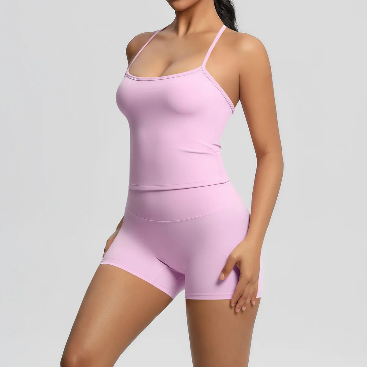 JUREN Yoga Sport Set Women Seamless Crop Top Bra Shorts Yoga Set Comfort Elastic Sportsuit Workout Outfit Fitness Gym Clothes