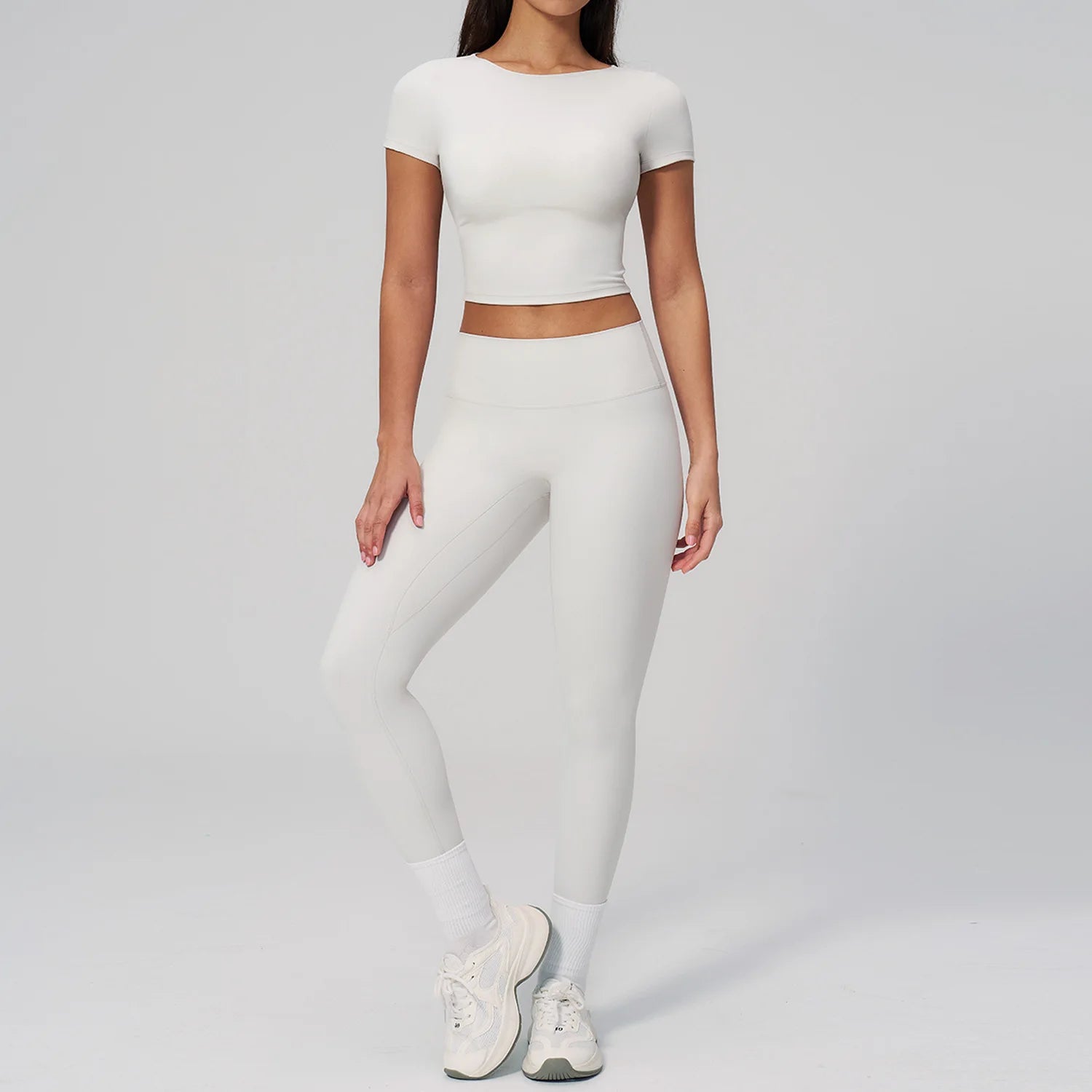 2 Pieces Sports Sets Short Sleeve Yoga Suit Fitness Set Women Athletic Wear Workout Clothes Running Sports Shorts Gym Outfits