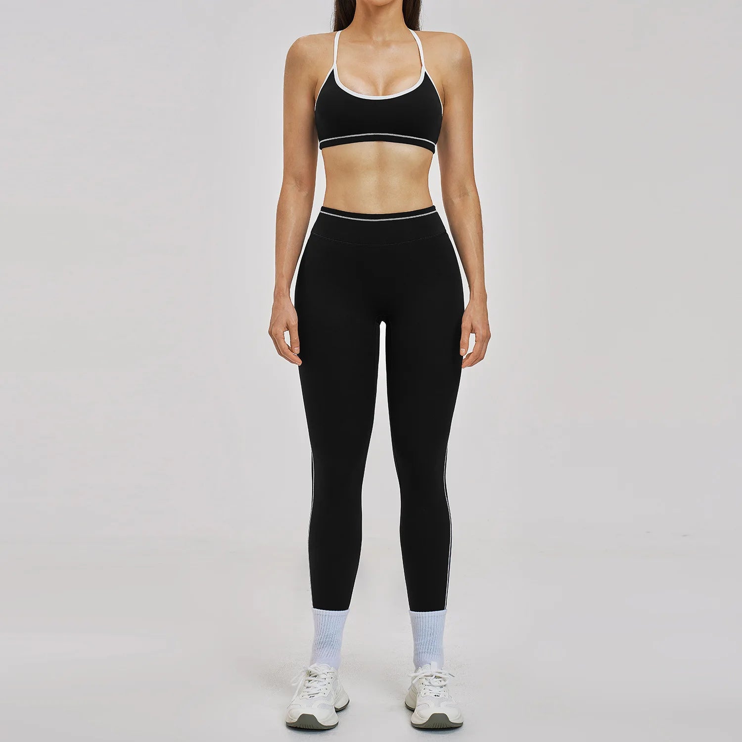 2PCS Yoga Suit for Women Tracksuit Fitness Outfits Gym Clothes Sports Bra Shorts Shorts Workout Sets Gym Long Sleeves Sportswear
