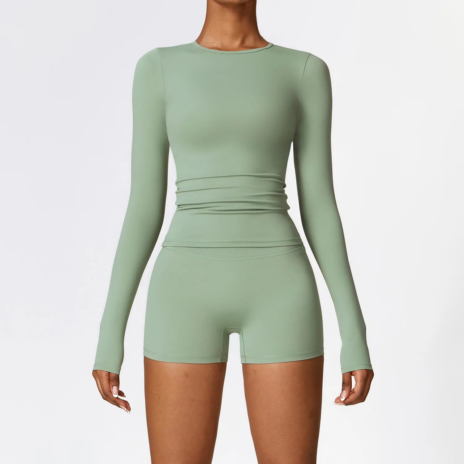 2/3PCS Yoga Set Women Workout Set Seamless Sportswear Gym Clothing Fitness Long Sleeve Crop Top High Waist Leggings Sports Suits