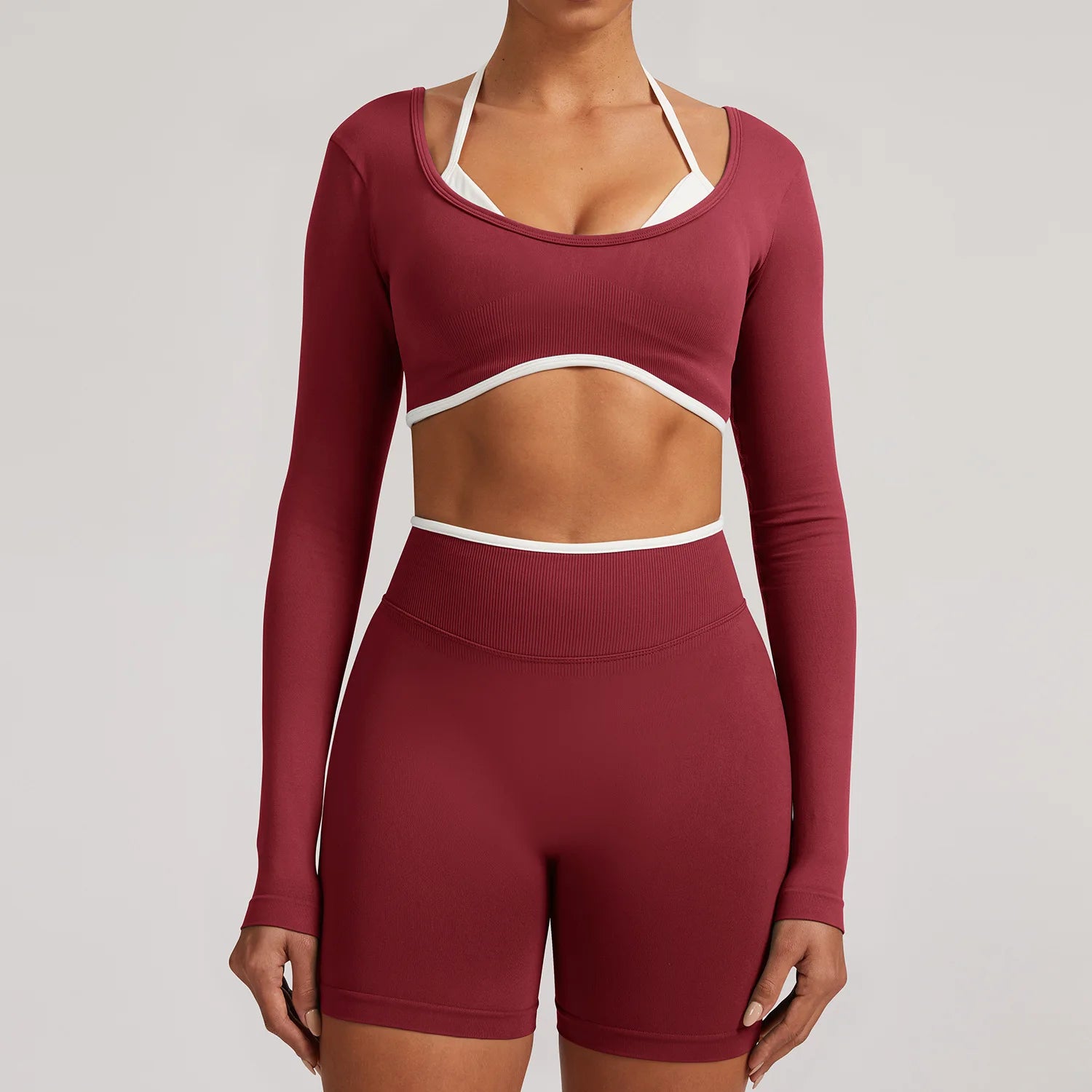 Seamless Yoga Shirts For Women Yoga Long Sleeve Fitness Running Gym Clothes Workout Dry Fit Breathable High Elastic Sports Top
