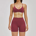 2PCS Sport Set Women Gym Outfits Push Up Yoga Set Gym Sportswear Fitness Bra Workout High Waist Legging Sports Shorts Tight Suit