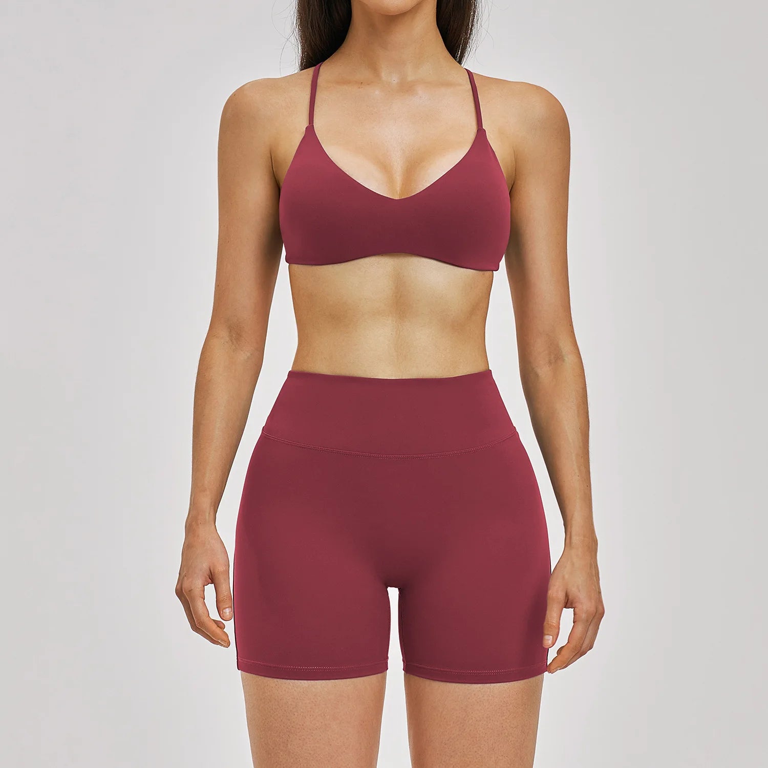 2PCS Sport Set Women Gym Outfits Push Up Yoga Set Gym Sportswear Fitness Bra Workout High Waist Legging Sports Shorts Tight Suit