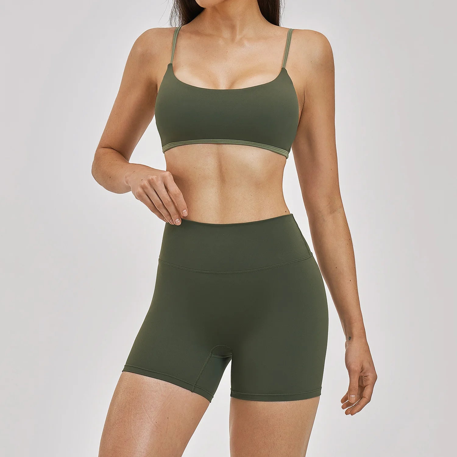 2 Pieces Yoga Set Women's Tracksuit Workout Sportswear Gym Clothing High Waist Leggings Fitness Bra Sports Suits Shorts Shorts