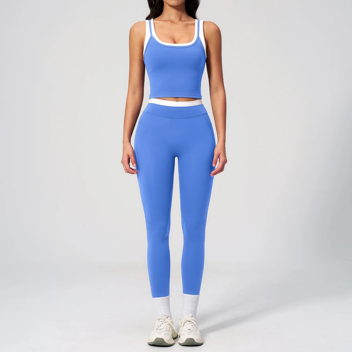 2PCS Yoga Set Women's Tracksuit Athletic Wear Pilates Fitness Clothes Gym Outfits Workout Sets Push Up Sports Bra Leggings Suit