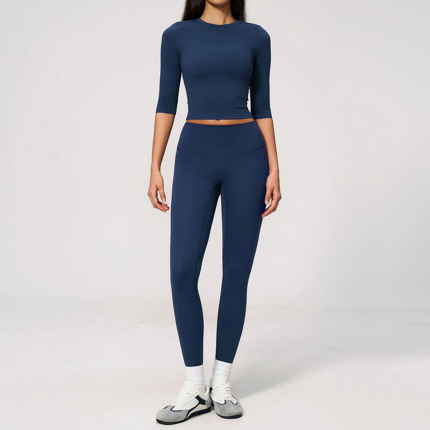 Yoga Set 2PCS Workout Outfits Fitness Half Sleeved Sportswear Gym Tracksuit Leggings Sports Bra Athletic Wear Set Women Clothes