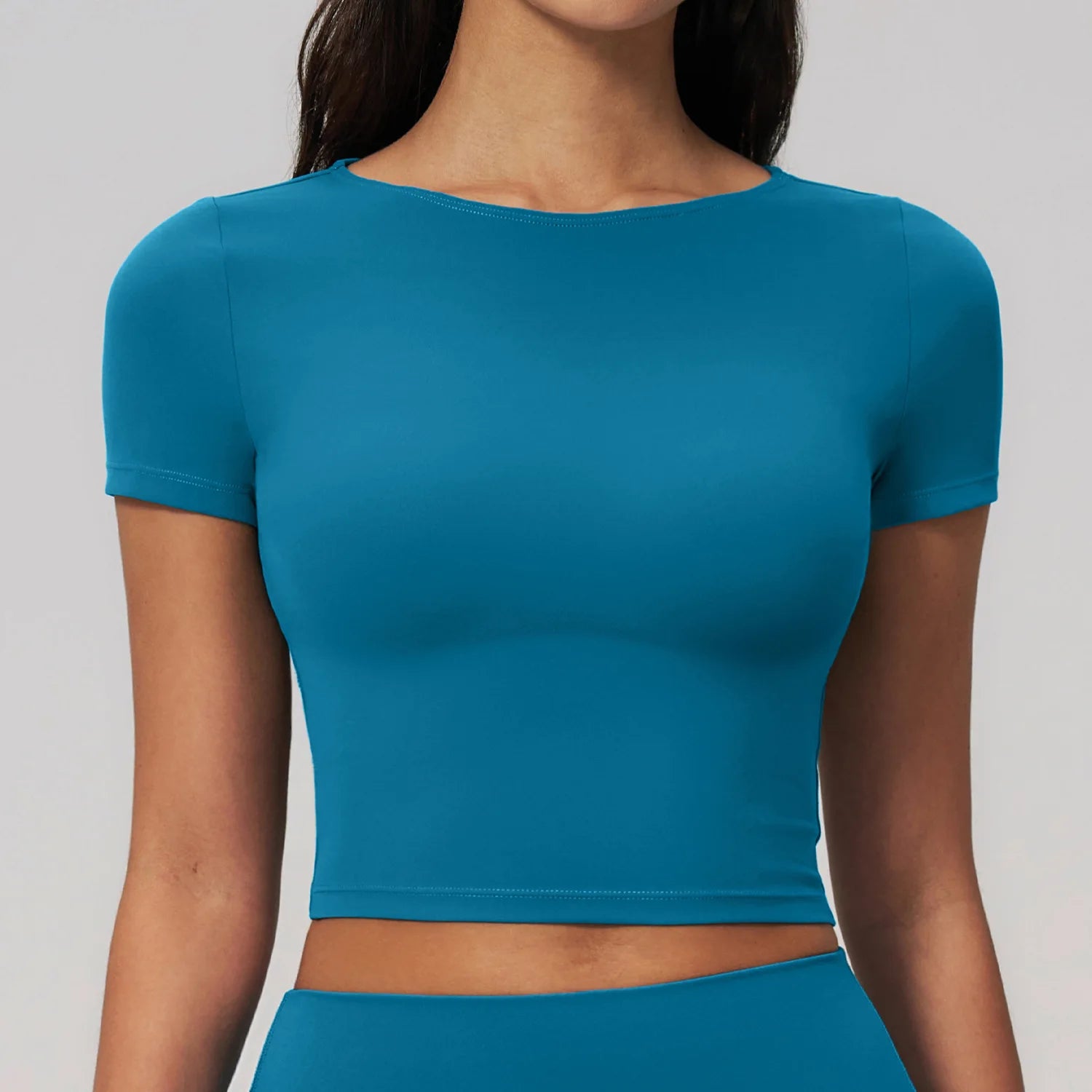 JUREN Summer Yoga Top Women Seamless Sport T Shirt Fitness Clothes Short Sleeve Yoga Shirt Gym Top Running Active Wear Sport Top