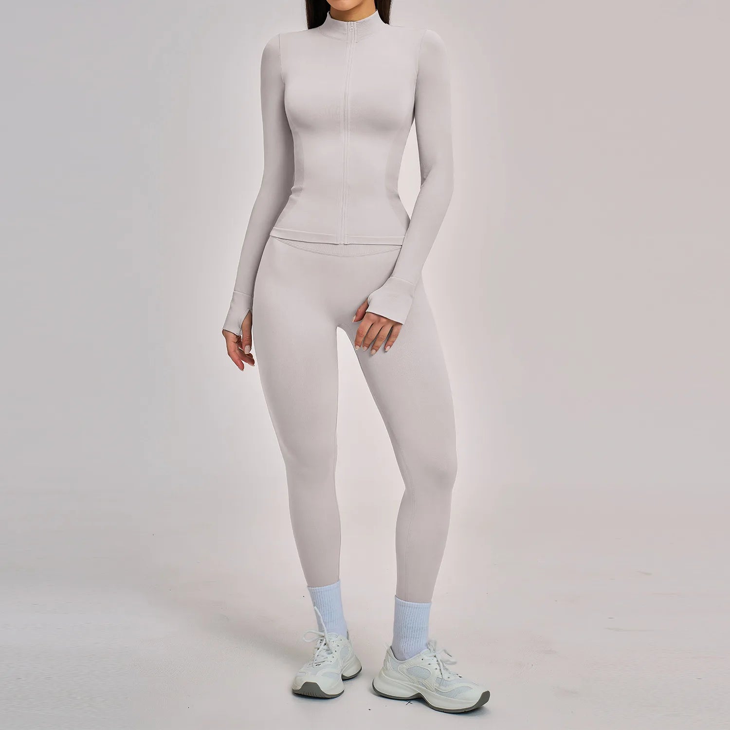 Seamless Yoga Suit 2PCS Sports Set Women Outfits Quick-Drying Gym Set Women Tracksuit Running Workout Long Sleeve Yoga Clothing