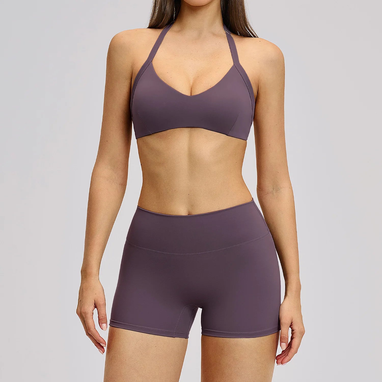 2 Pcs Yoga Suit Women Tracksuit Fitness Outfits Gym Clothes Halter Sports Bra Matching Shorts Shorts Workout Sets Gym Set Outfit