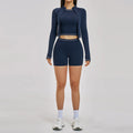 Yoga Suit 3PCS Sports Set Women Outfits Sportswear Gym Sets Women Tracksuit Running Workout Long Sleeve Sports Bra Yoga Clothing