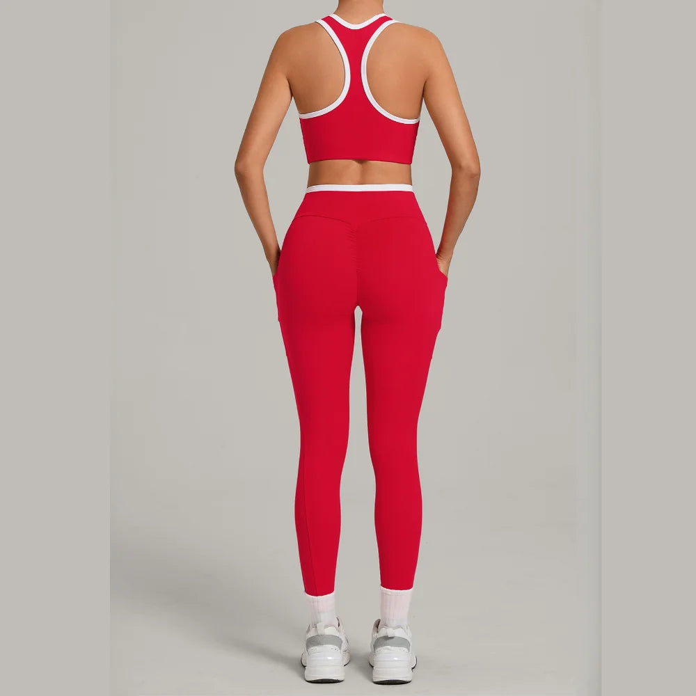 Yoga Set Women Tracksuit Athletic Wear 2 Piece Pilates Fitness Suit Gym Clothes Workout Push Up Clothes Sports Bra Leggings Suit