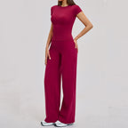 2PCS Yoga Set Women Workout Set Sportswear Gym Clothing Fitness Short Sleeve High Waist Leggings Running Cycling Sports Suits