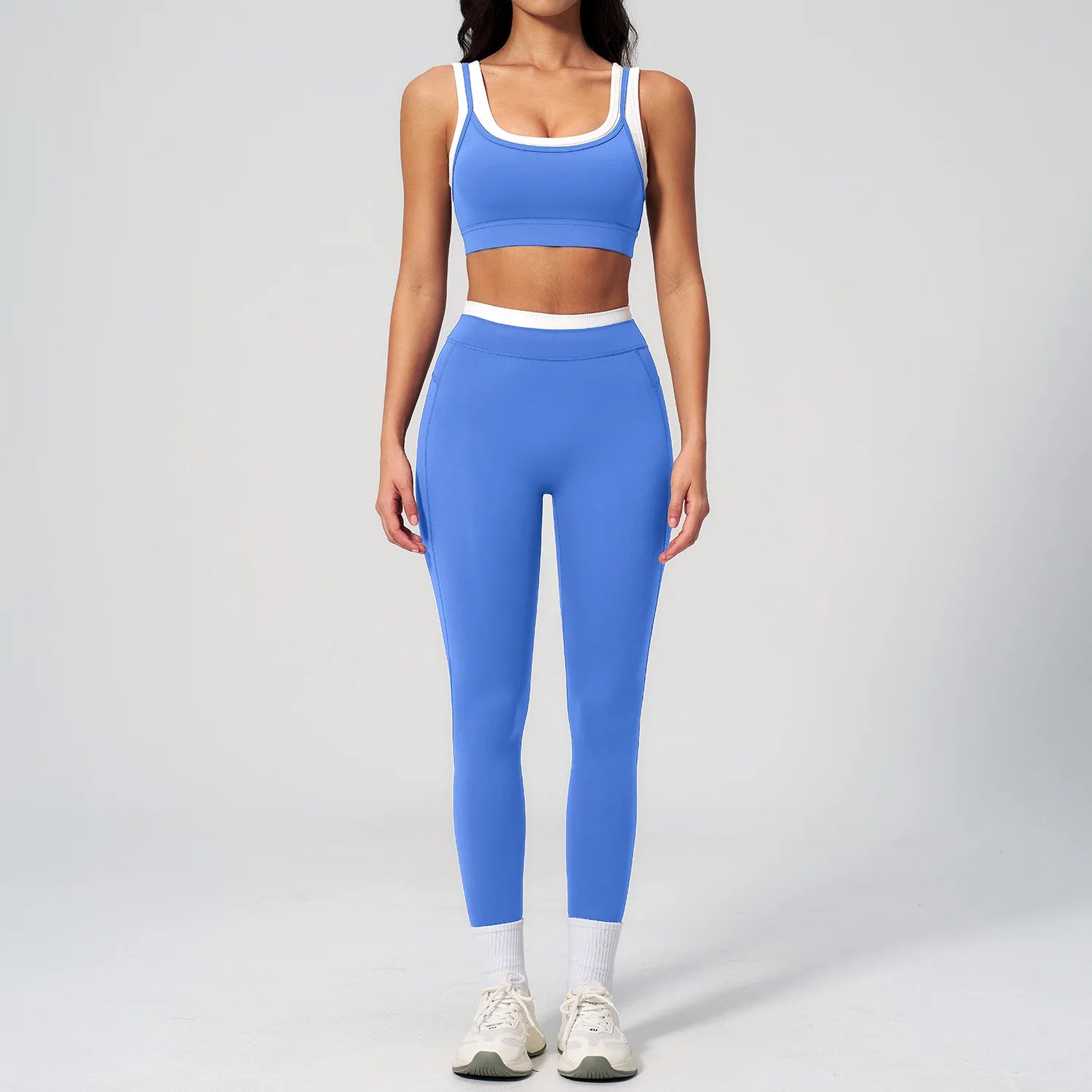 Women's Tracksuit 2PCS Yoga Set Athletic Wear Pilates Fitness Clothes Gym Outfits Workout Sets Push Up Sports Bra Leggings Suit