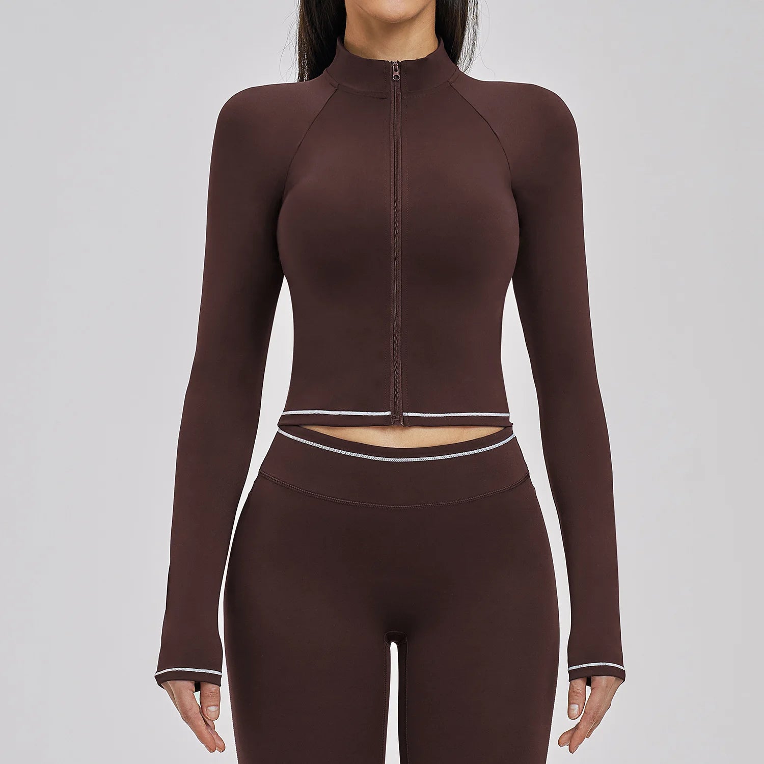 Zipper Yoga Shirts Women Long Sleeve Fitness Jacket Running Gym Clothes Workout Coat Dry Fit Breathable High Elastic Sports Top