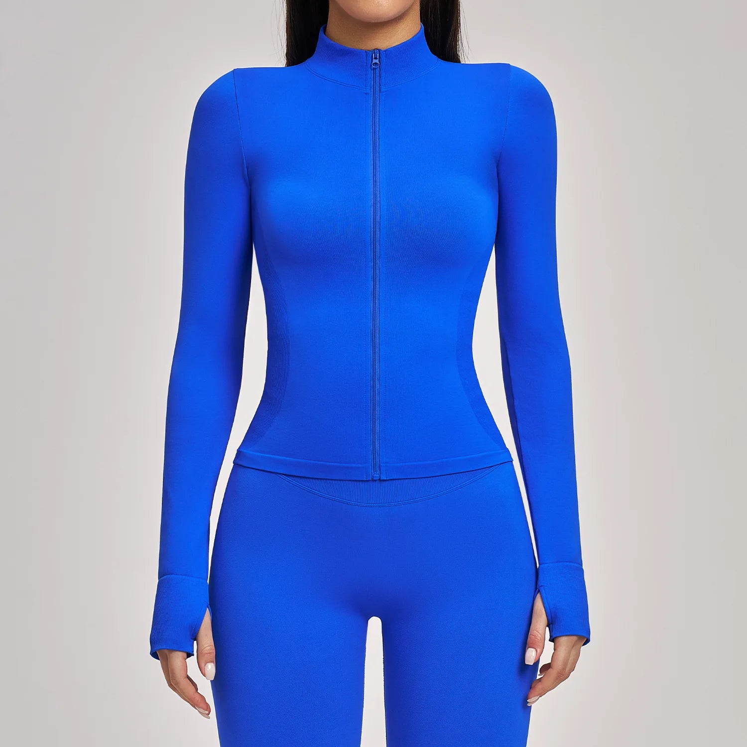 Zipper Long Sleeve Women Jacket Crop Tops Yoga T-shirts Solid Sports Top Running Shirts Sexy Quick Dry Fitness Gym Sport Wear