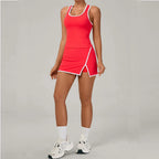 Yoga Set 2PCS Women Tracksuit Sexy Sport Bra High Waist Yoga Short Skirt Gym Clothes Fitness Sleeveless Workout Suit Sporstwear