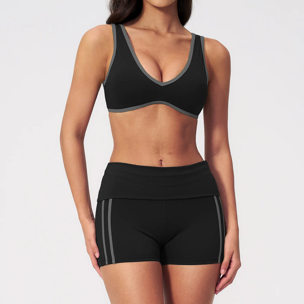 Women Tracksuit 2PCS Yoga Suit Sports Set Women Quick-Dry Gym Set Running Workout Bra Sports Outfits Capri Pants Yoga Clothing