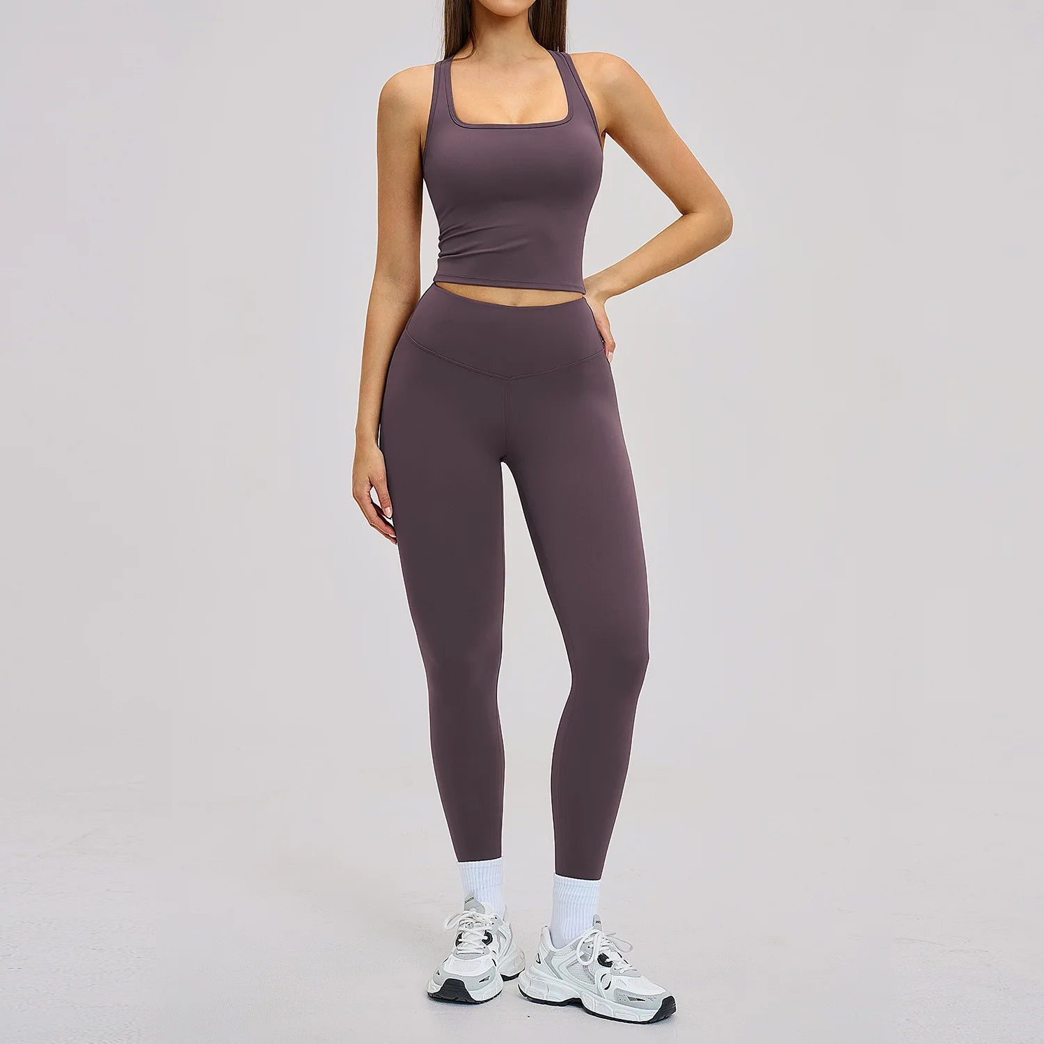 Athletic Wear 2Pcs Yoga Clothes Women Tracksuit Pilates Fitness Suit Gym Outfits Workout Push Up Clothes Sports Bra Leggings Set