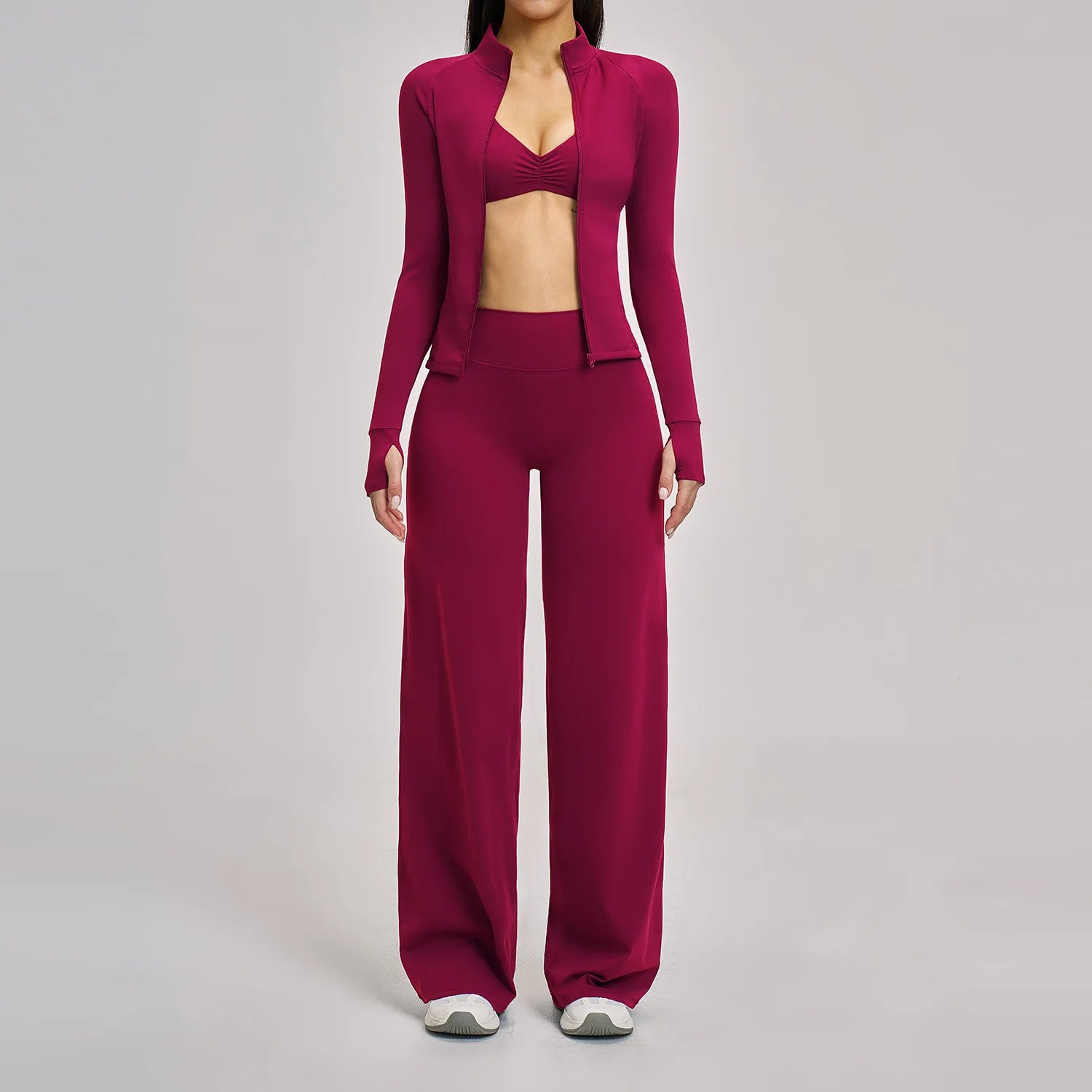 Yoga Suit 2/3PCS Sports Set Women Tracksuit Gym Set Running Workout Clothes Long Sleeve Sports Bra Athletic Wear Yoga Clothing