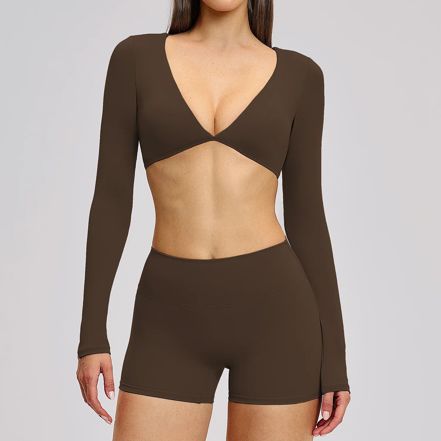 2PCS Yoga Suit Women Sports Outfits Quick-Drying Gym Set Women Tracksuit Running Workout Long Sleeve Sports Shirt Yoga Clothing