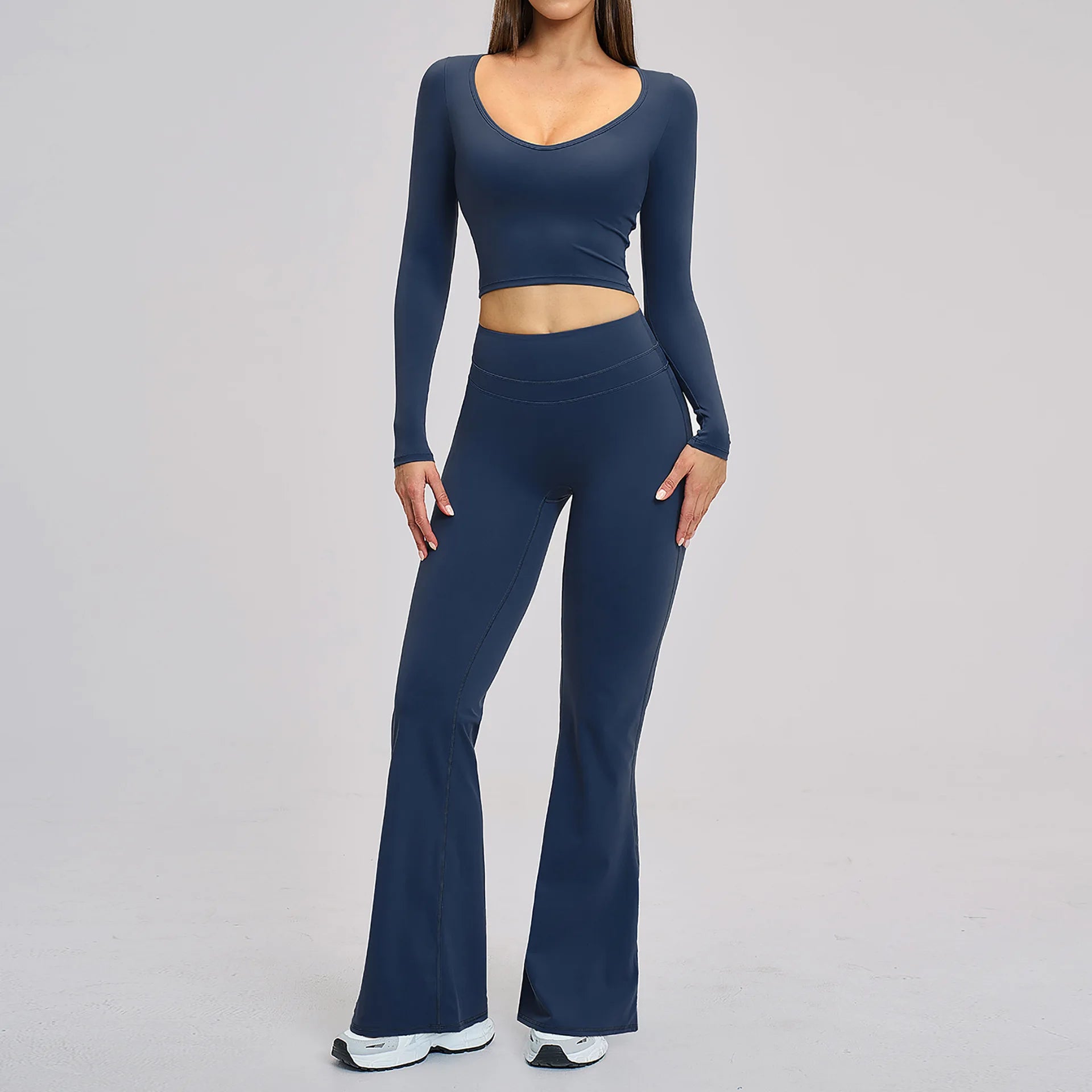 Yoga Set Women's Tracksuit Sportswear Workout Clothes Athletic Wear Sports Outfits Gym Legging Fitness Bra Long Sleeve Yoga Suit