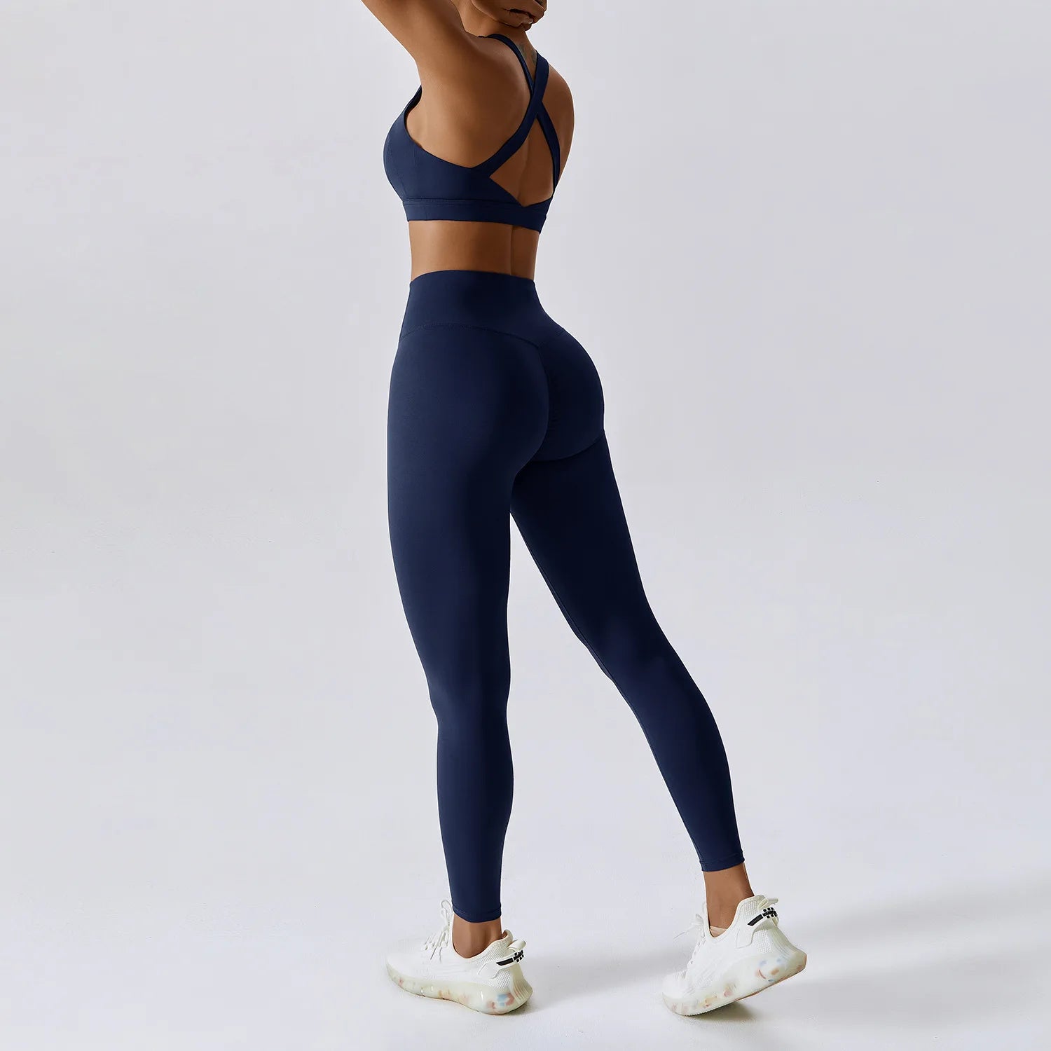 2PCS Women's Tracksuit Athletic Wear Yoga Set Workout Shorts Sportswear Gym Clothing High Waist Leggings Fitness Bra Sports Suit