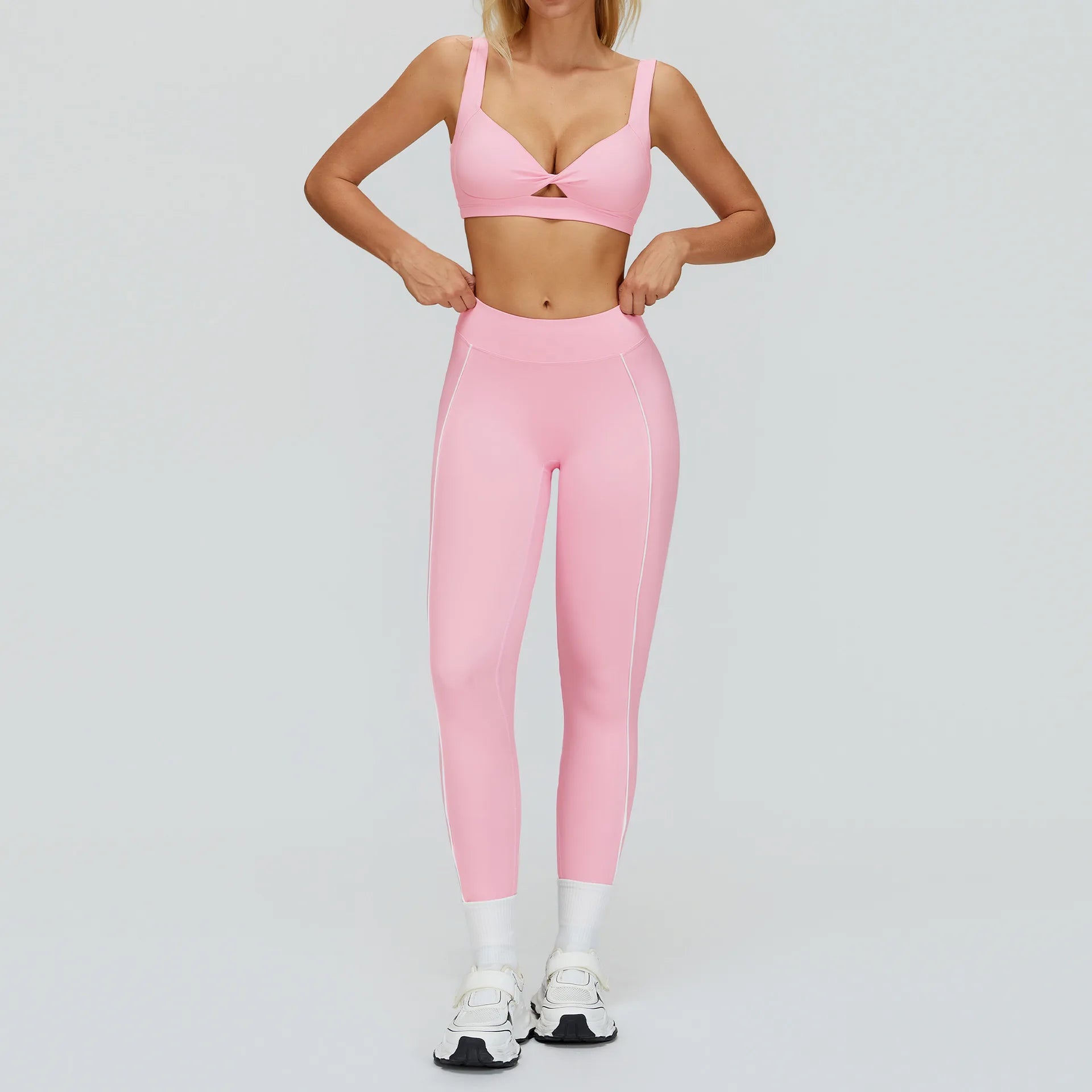 2PCS Yoga Clothes Women Tracksuit Athletic Wear Pilates Fitness Suit Gym Outfits Workout Push Up Clothes Sports Bra Leggings Set