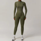 Winter Zipper Workout Jumpsuit Sports Overalls Women Gym Clothing Running Fitness Suit Gym Tracksuit Push Up Sportswear Yoga Set