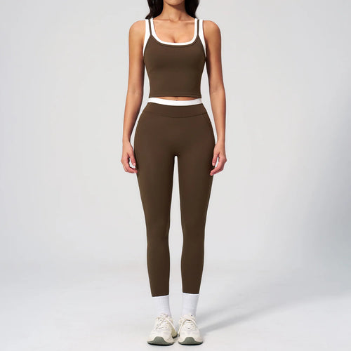 2PCS Yoga Set Women's Tracksuit Athletic Wear Pilates Fitness Clothes Gym Outfits Workout Sets Push Up Sports Bra Leggings Suit
