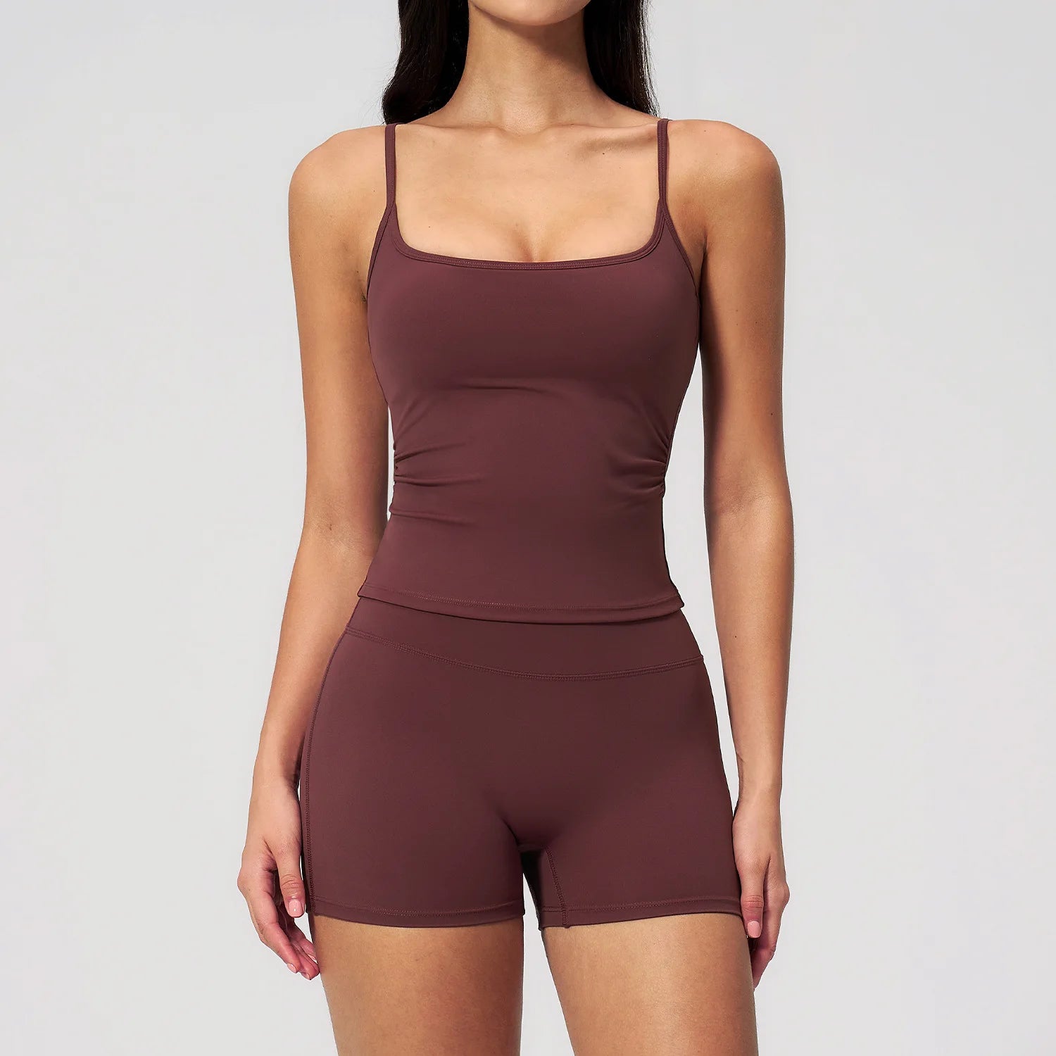 2PCS Yoga Suit Women TracksuitFitness Capri Pants Gym Clothes Halter Sports Bra High Waist Shorts Workout Sets Gym Set Outfits