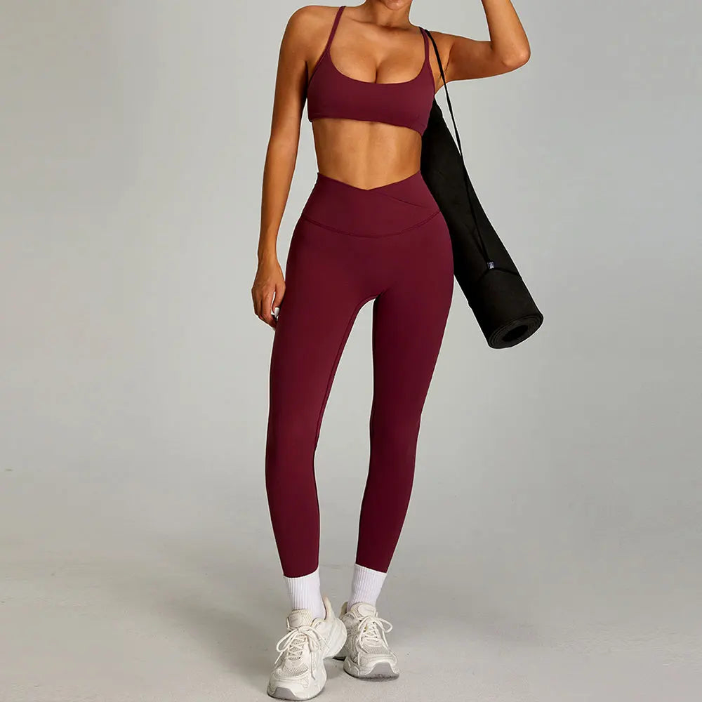 2 Pieces Sportswear Women Yoga Set Gym Clothes Sportswear Yoga Suits Fitness Set Tracksuits Sports Bra Gym Outfits Leggings