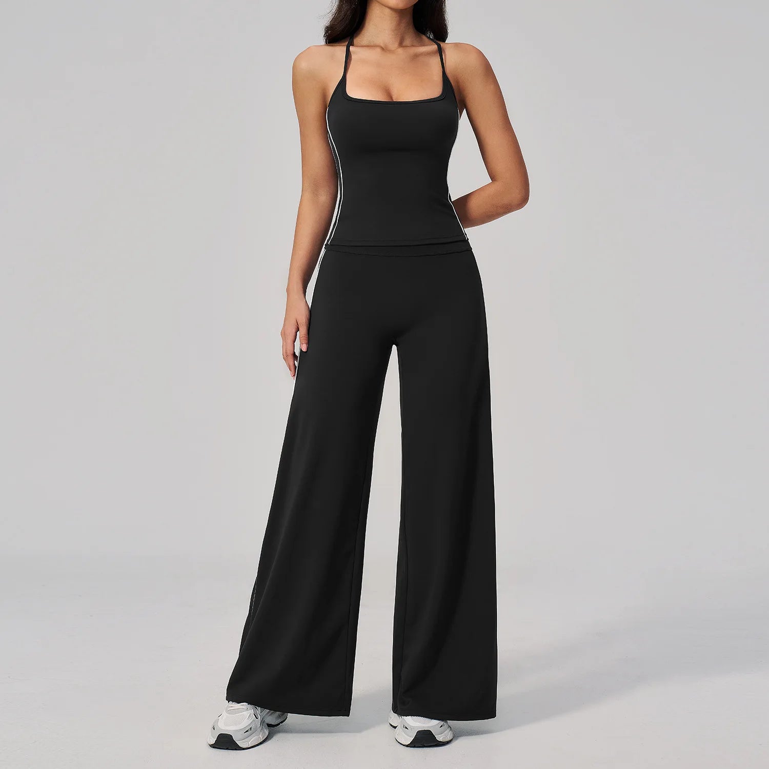 2 Pieces Yoga Set Workout Outfits Fitness Sportswear Gym Tracksuit High Waist Capri Pants Sports Bra Athletic Wear Women Clothes