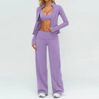 2/3PCS Women Tracksuit Yoga Set Sportswear Workout Clothes Athletic Wear Gym Outfit Fitness Bra Crop Top Long Sleeve Sports Suit