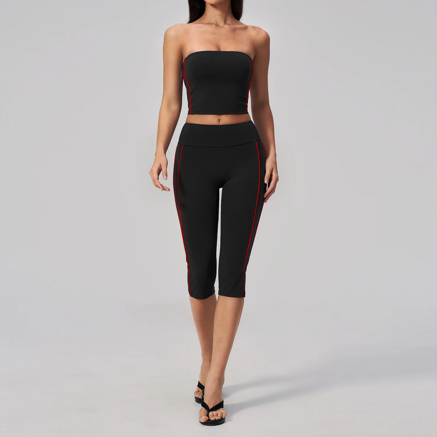 Women's Tracksuit 2PCS Yoga Clothes Athletic Wear Pilates Fitness Suit Gym Outfits Workout Sets Push Up Sports Bra Capri Pants