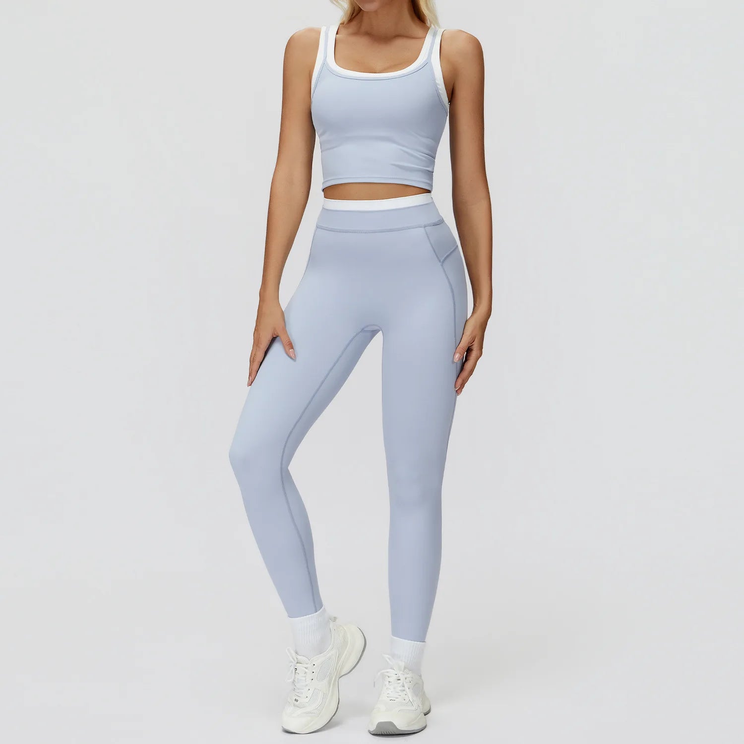 2PCS Yoga Set Women's Tracksuit Athletic Wear Pilates Fitness Clothes Gym Outfits Workout Sets Push Up Sports Bra Leggings Suit