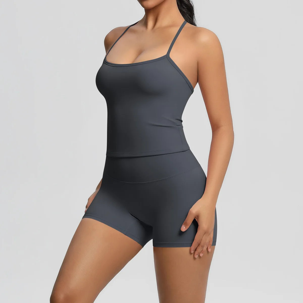 JUREN Yoga Sport Set Women Seamless Crop Top Bra Shorts Yoga Set Comfort Elastic Sportsuit Workout Outfit Fitness Gym Clothes