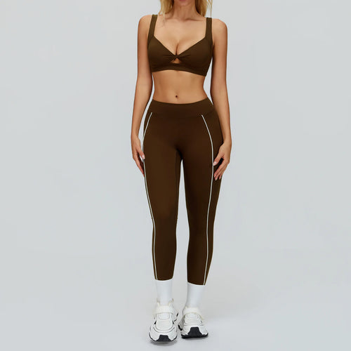 2PCS Yoga Clothes Women Tracksuit Athletic Wear Pilates Fitness Suit Gym Outfits Workout Push Up Clothes Sports Bra Leggings Set