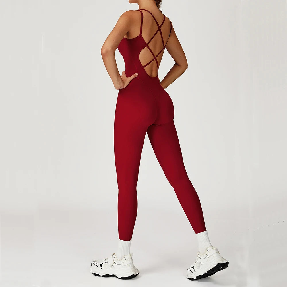 Gym Set Women Tracksuit Yoga Suit Sportswear Women Sports Jumpsuit Fitness Rompers Stretch Female Push Up Workout Suit Bodysuits