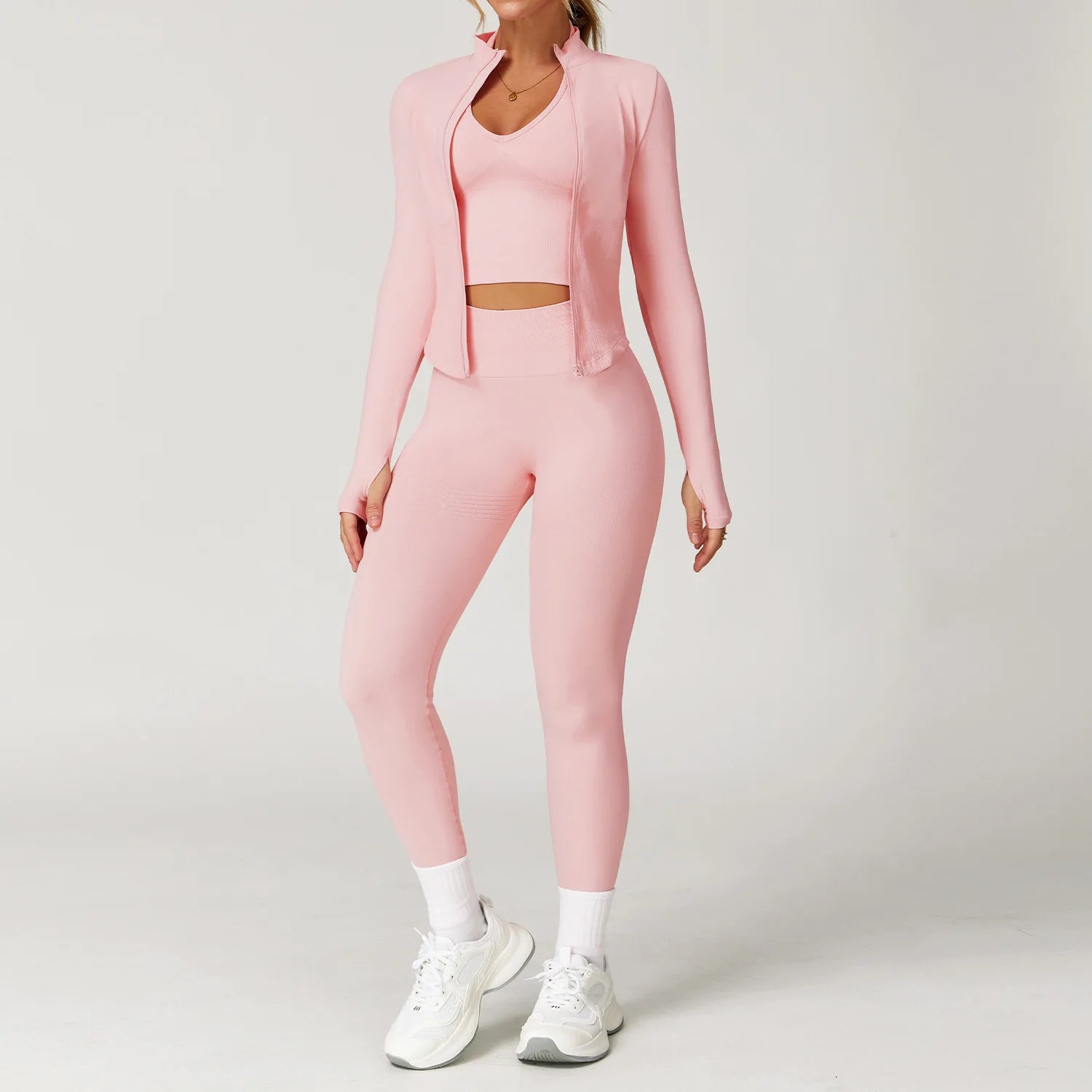 2/3/4PCS Yoga Set Seamless Gym Clothes Sportswear Yoga Suits For Women Fitness Long Sleeved Tracksuits Sports Bra Gym Leggings
