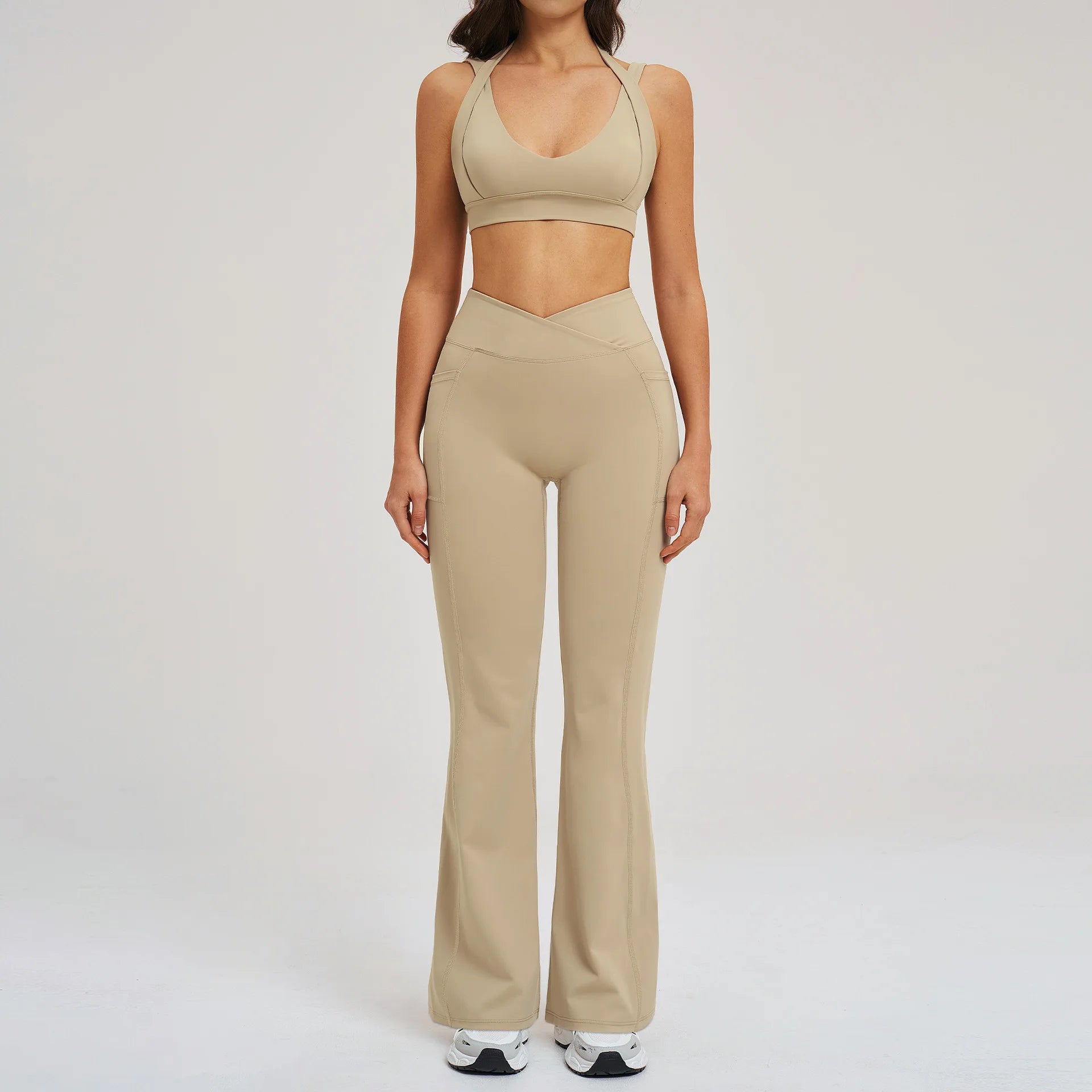 Yoga Set 2PCS Women Clothes Workout Suit Fitness Outfits Sportswear Gym Tracksuit High Waist Leggings Sports Bra Athletic Wear