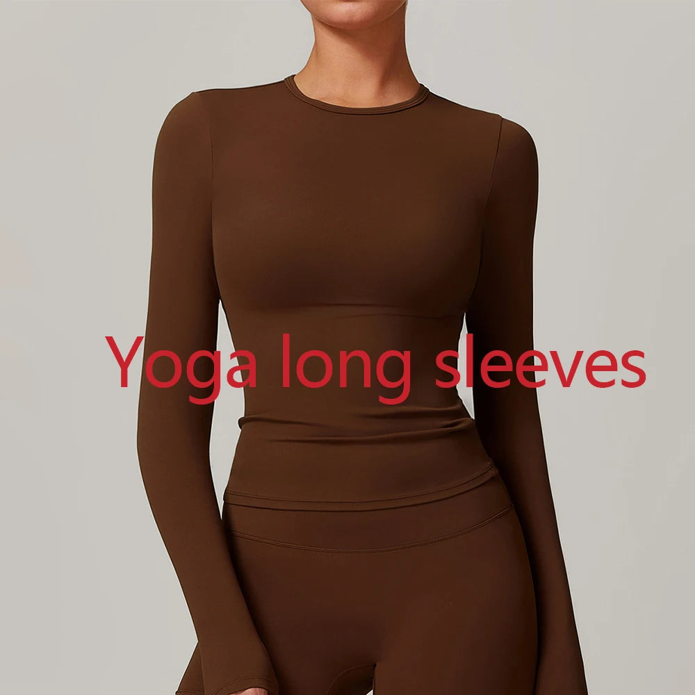 JUREN Sports Long Sleeve Shirt Quick Dry Yoga Clothes Gym Top Women Breathable Fitness Tops Yoga Shirt Women Workout Top Female