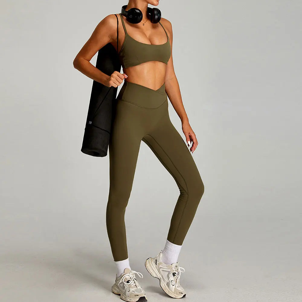 2 Pieces Sportswear Women Yoga Set Gym Clothes Sportswear Yoga Suits Fitness Set Tracksuits Sports Bra Gym Outfits Leggings
