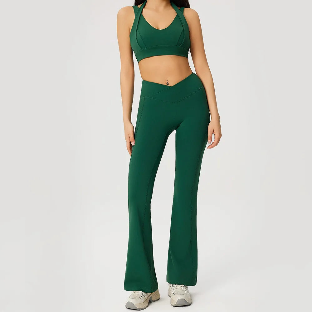 2 Pieces Yoga Set For Women Gym Clothes Sportswear Yoga Suits Fitness Short Sleeve Crop Top Tracksuits Sports Bra Gym Leggings