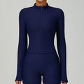 Yoga Jacket Women's Coat Standing Collar Yoga Long Sleeved Sports Jacket Running Training Fitness Top Gym Workout Running Tops