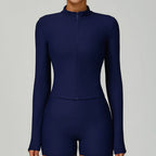 Yoga Jacket Women's Coat Standing Collar Yoga Long Sleeved Sports Jacket Running Training Fitness Top Gym Workout Running Tops