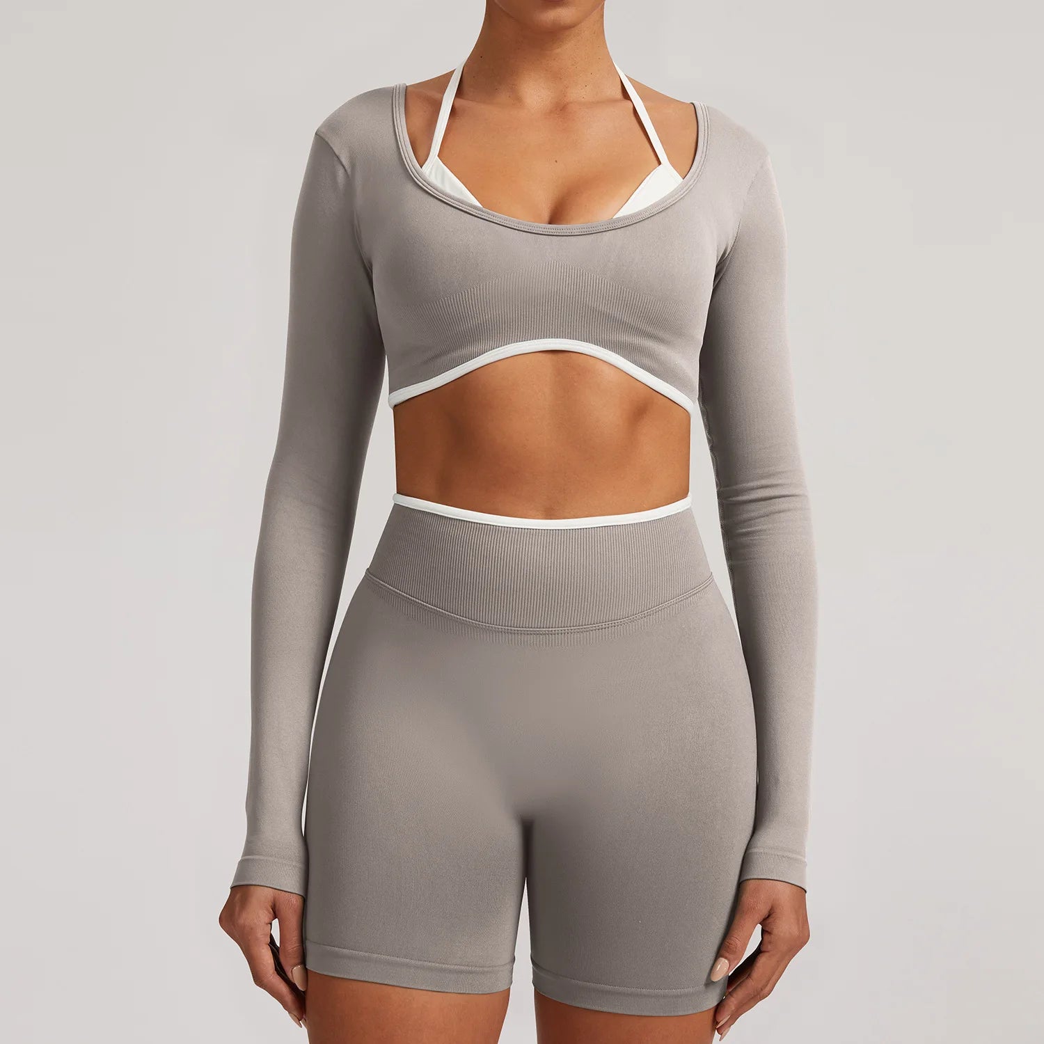 Seamless Yoga Shirts For Women Yoga Long Sleeve Fitness Running Gym Clothes Workout Dry Fit Breathable High Elastic Sports Top