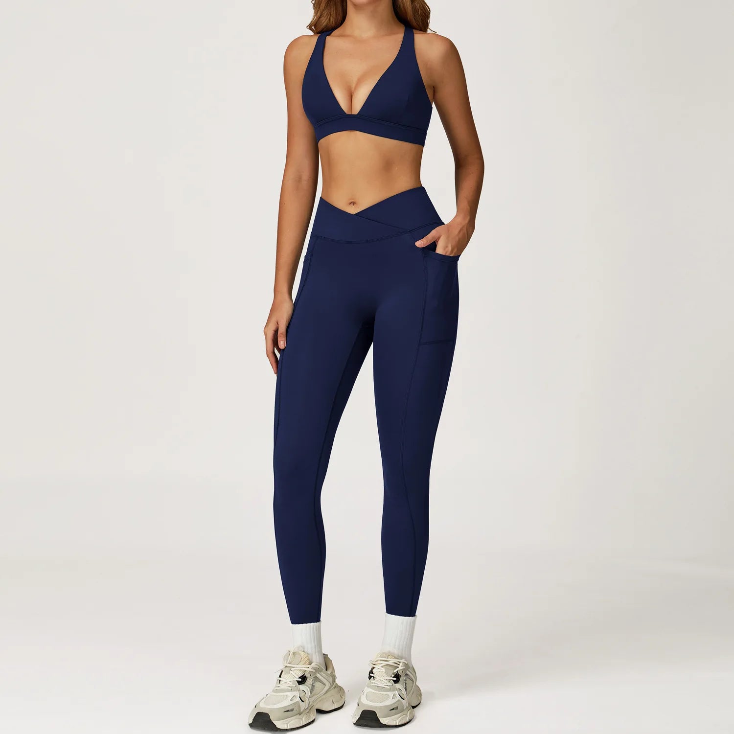 2PCS Yoga Set Gym Clothes Workout Sportswear Yoga Suits Women Tracksuits Fitness Outfits Sports Bra Gym Leggings Athletic Wear